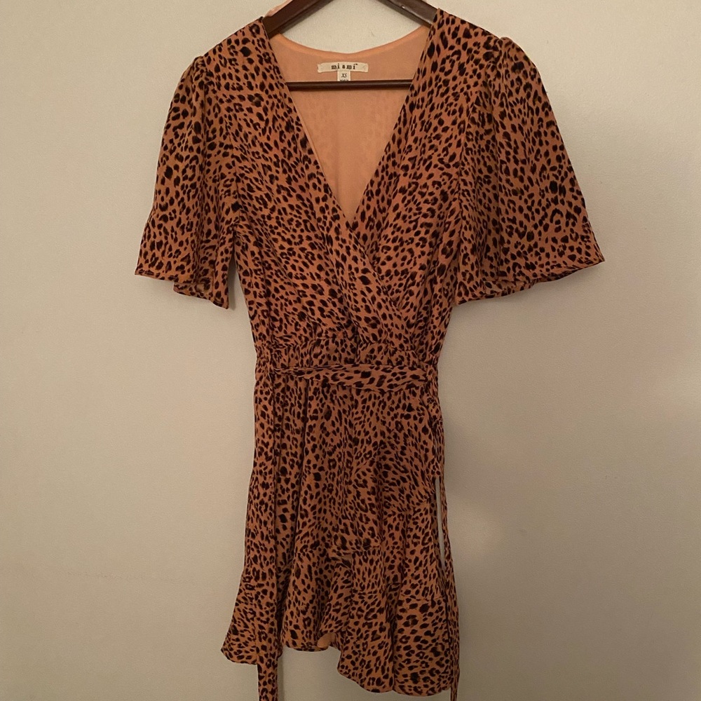 Francesca’s Pink Animal Print Mini Dress